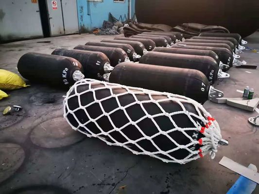 Defensa de goma del barco neumático buque-buque con la red de la cadena de neumático