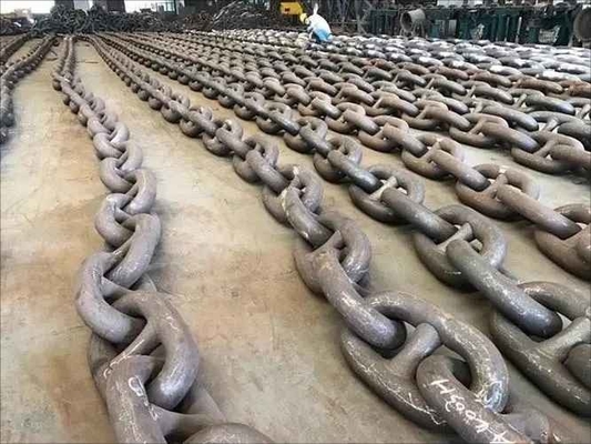 Industriales de trabajo pesado de acabado negro de gota de forja de enlace corto cadena de acero galvanizado redondo de barco cadena de anclaje