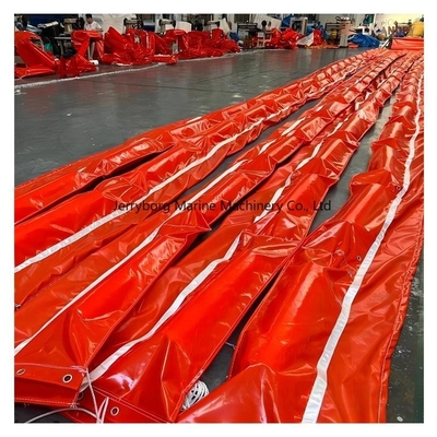 Boom de contención de PVC flotante naranja para fugas de vertidos en el campo de agua