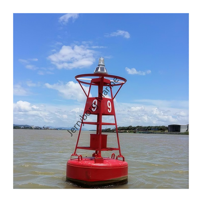 Boia de navegación marina flotante de acero con panel solar y luz LED