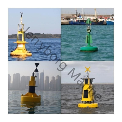 Boia flotante de material LLDPE con luz solar y recubrimiento antiincrustante para navegación y advertencia en el mar