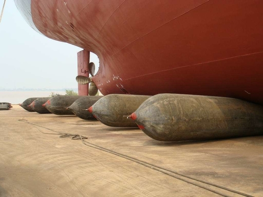 Saco hinchable de lanzamiento del barco del cuerpo cilíndrico de la capacidad de Marine Rubber Airbag Big Carrying