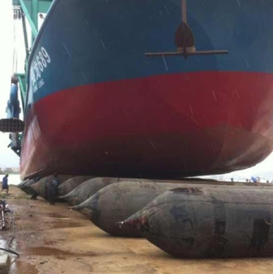 Caucho natural de lanzamiento del bolso del rodillo del barco del certificado de la BV con las colocaciones de extremo